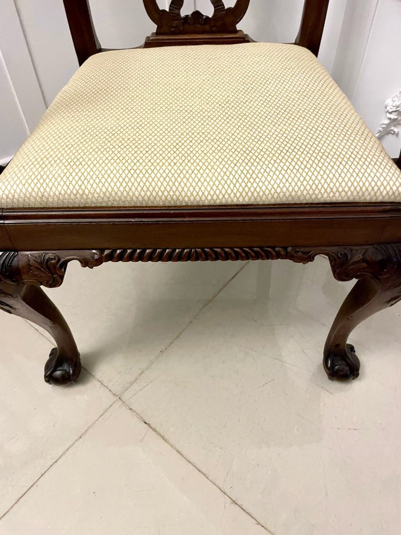 Outstanding Quality Antique Victorian Carved Mahogany Desk Chair - Image 13